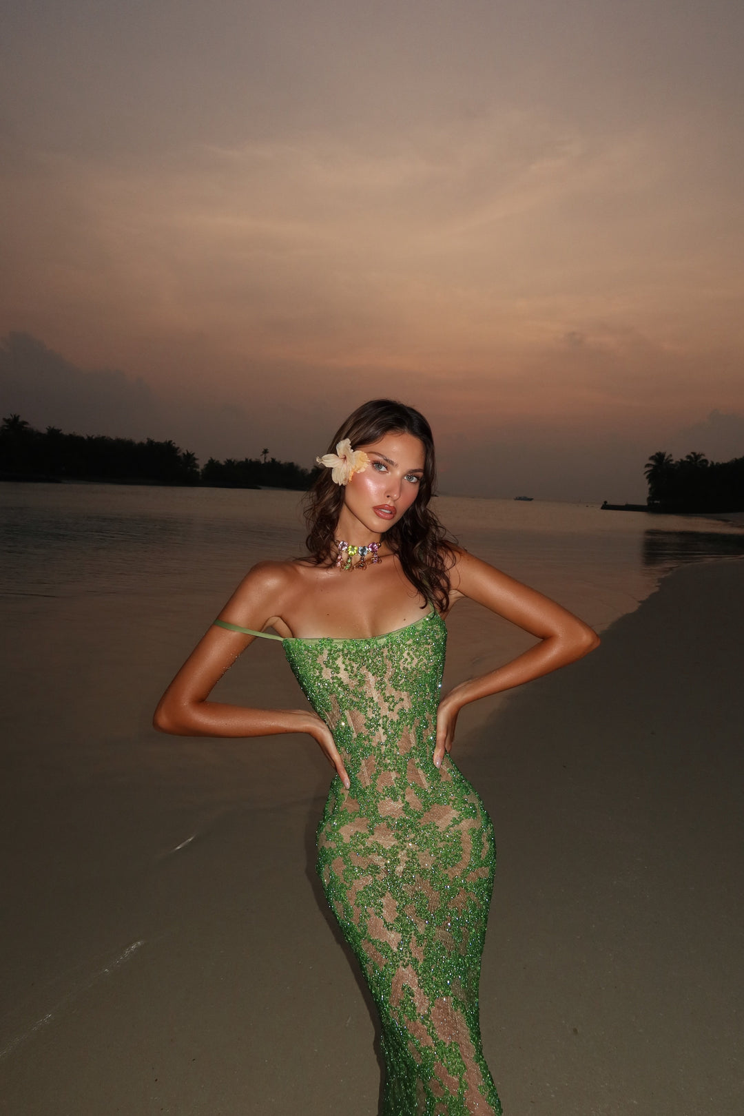 “Bead Frequency” Long Dress