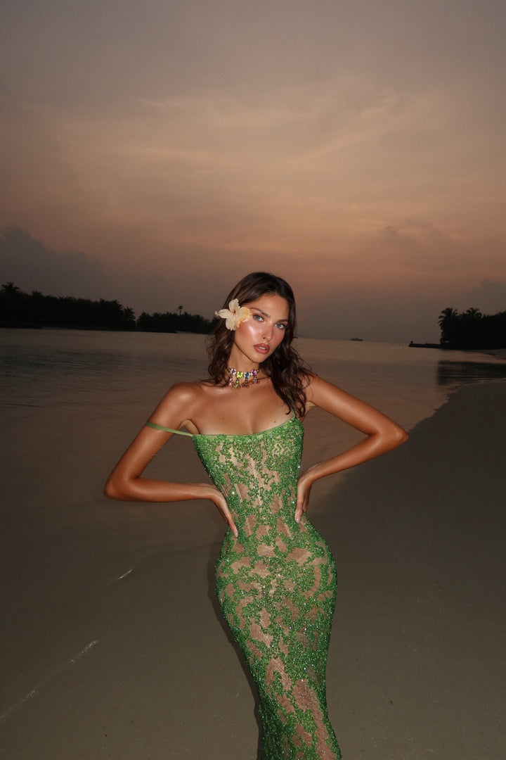 “Bead Frequency” Long Dress