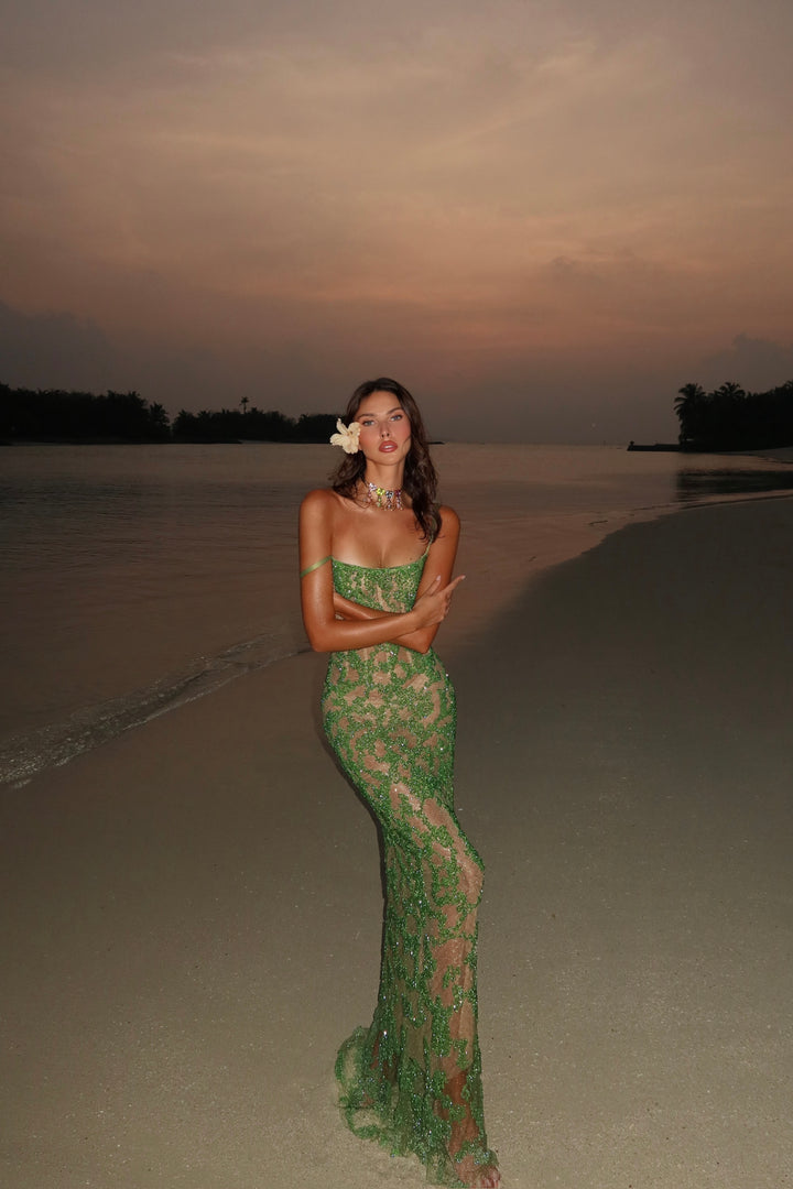 “Bead Frequency” Long Dress