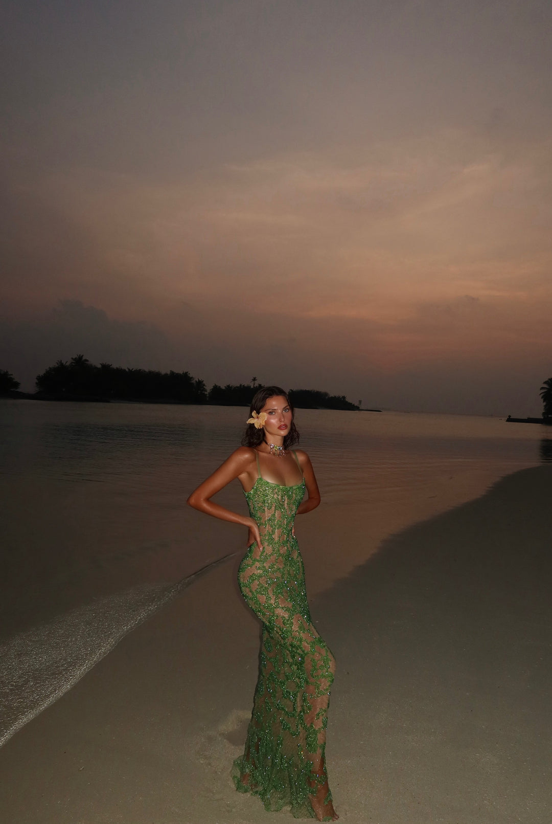 “Bead Frequency” Long Dress