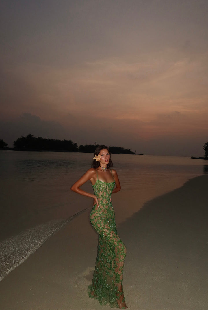 “Bead Frequency” Long Dress