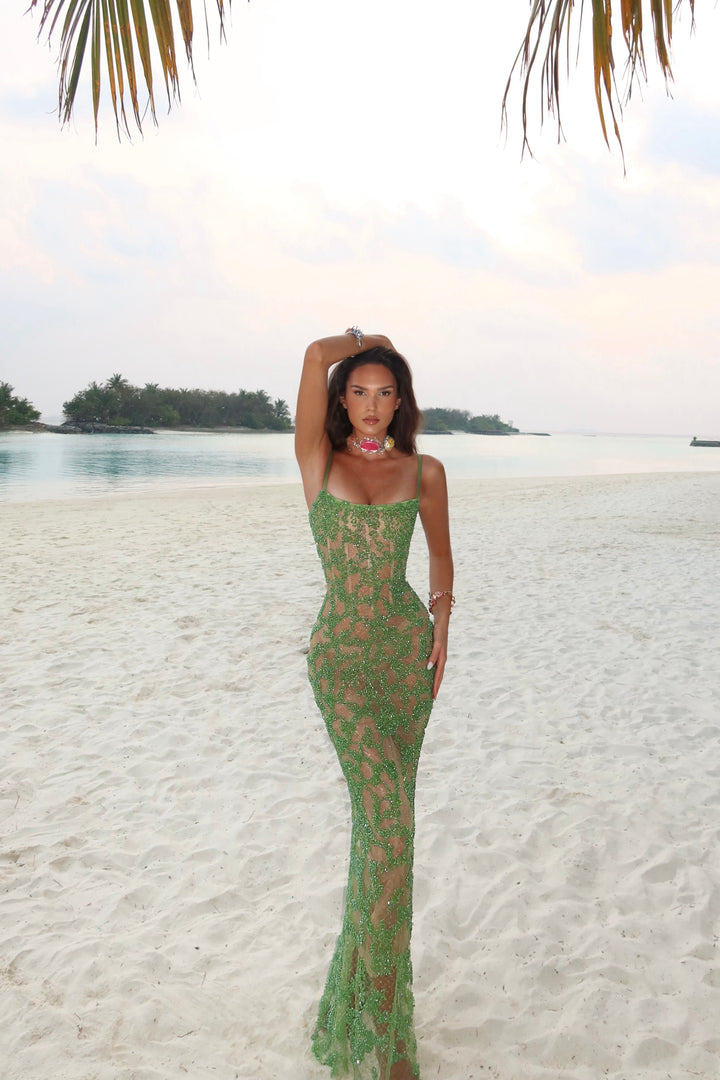 “Bead Frequency” Long Dress