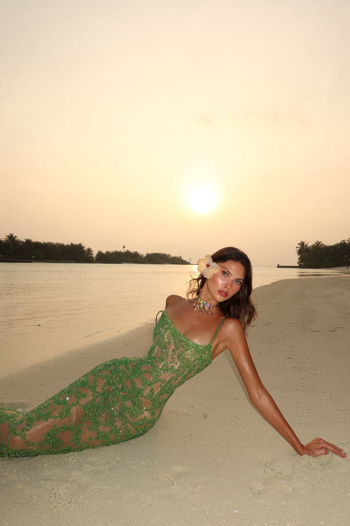 “Bead Frequency” Long Dress